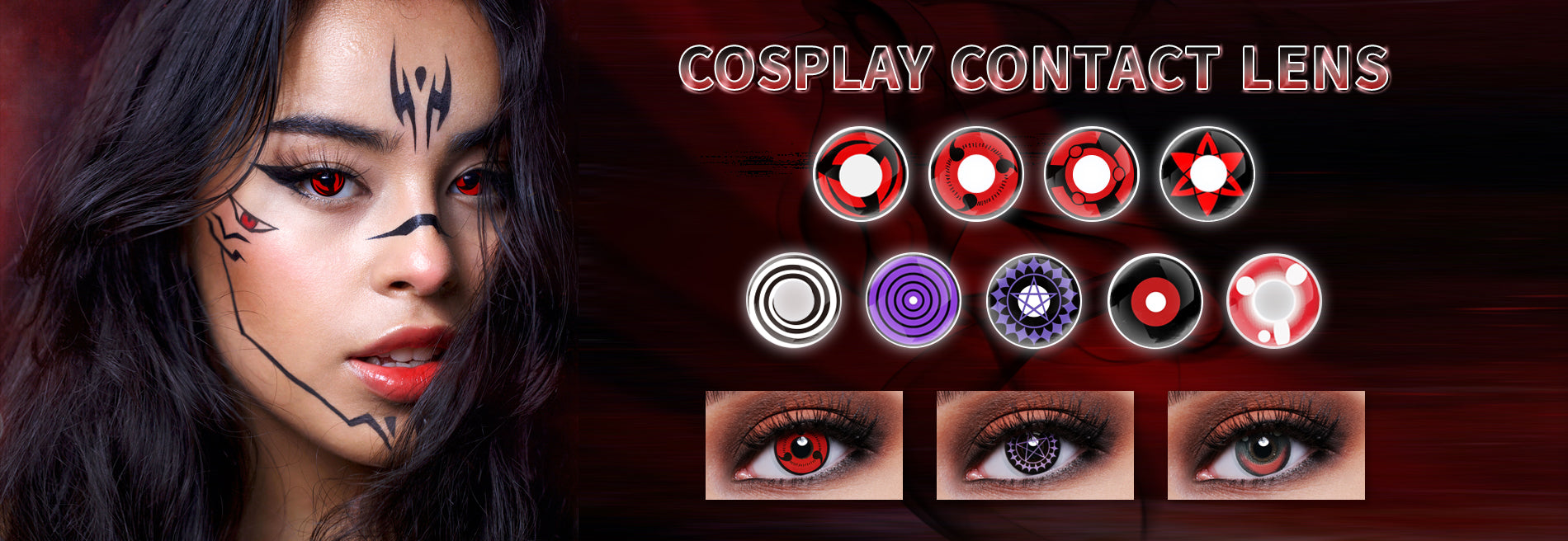 a charming costume player is wearing lenses for costume play from krazyeyes4u.com