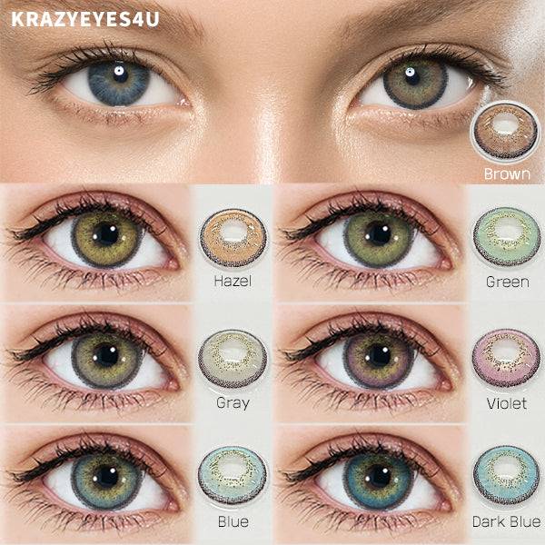neat and charm color contact lens applied on eyes