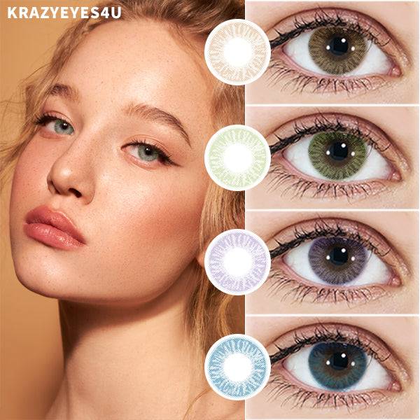 4 kind of colored contact lens for daily life.
