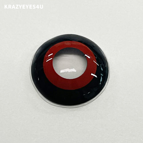 clean surface of 17mm red and black fancy lens named tokyo ghoul for Halloween fest.