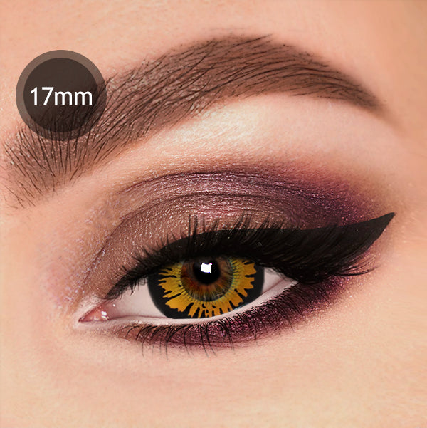 charming black and brown 17mm fancy contact lens named bella