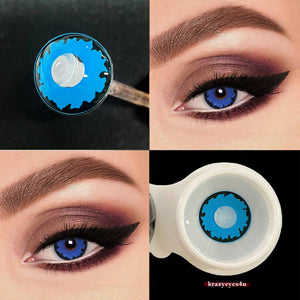 vibrant and vivid color of dark elf theatrical contact lens.