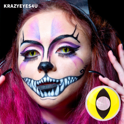 Yellow cat - KRAZYEYES4U - Halloween Contact Lens