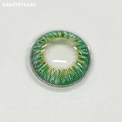 vibrant green colored hollywood style contact lens for halloween fest and cosplayer.