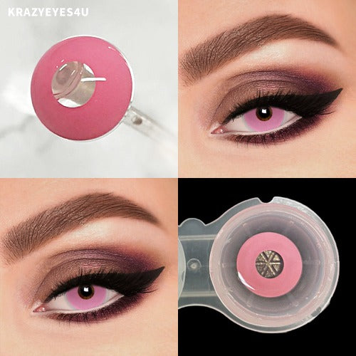 charming contact lens named pink out with pink color for cosplayer or Halloween fest.