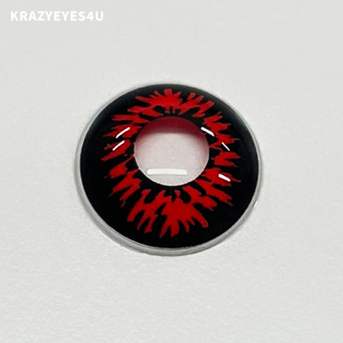 surface of fancy lenses named red wolf with red and black color for halloween fest and costume play. 