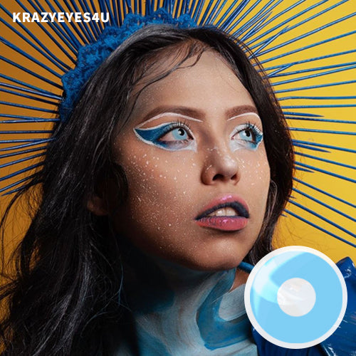 Sky blue Out - KRAZYEYES4U - Halloween Contact Lenses