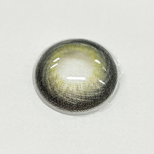 surface of color contact lenses named windy gray with gray color for halloween fest and cosplayer. 
